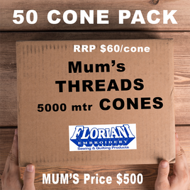 Mum's 5000M THREAD Stash - Box 20  - 50 CONES Assorted colours