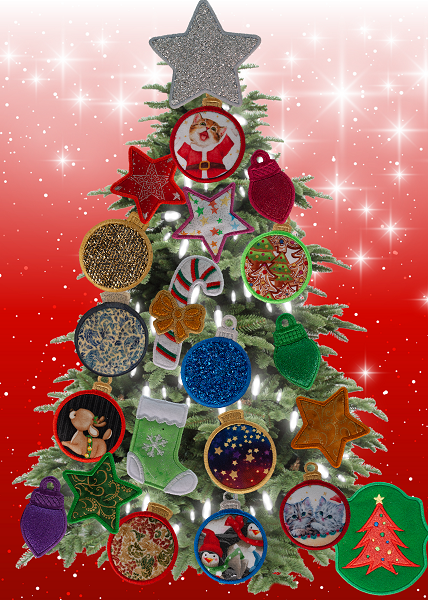 Magnetic Christmas Tree (Medium) Decorated - Gold, Green, Red, Blue